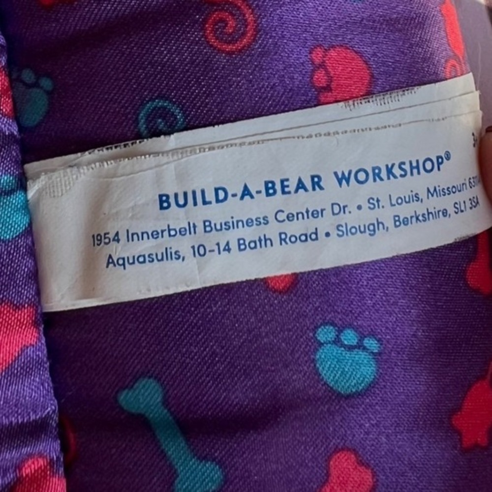 Build A‎ Bear Workshop Purple Bones Paws Print Plush Pet Bed Small Toy Accessory - Picture 3 of 4